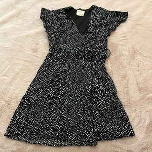 Polka dot wrap dress